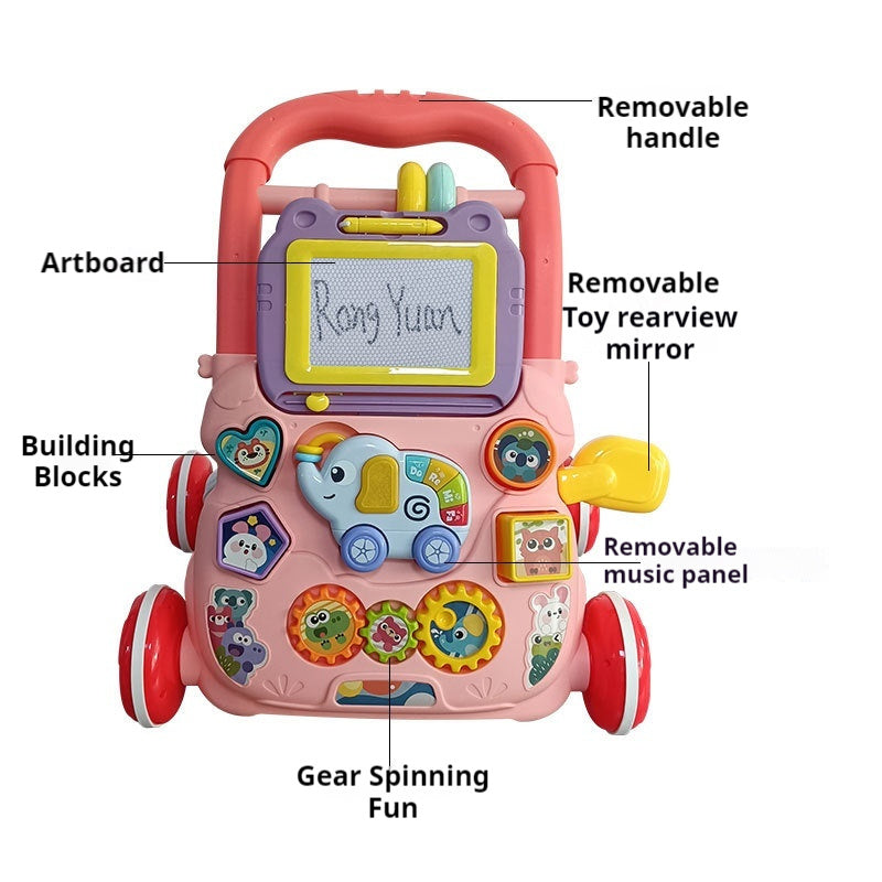 Toddler Push Walker for Learning to Walk Adjustable Speed Tipping Prevention for 0-18 Months