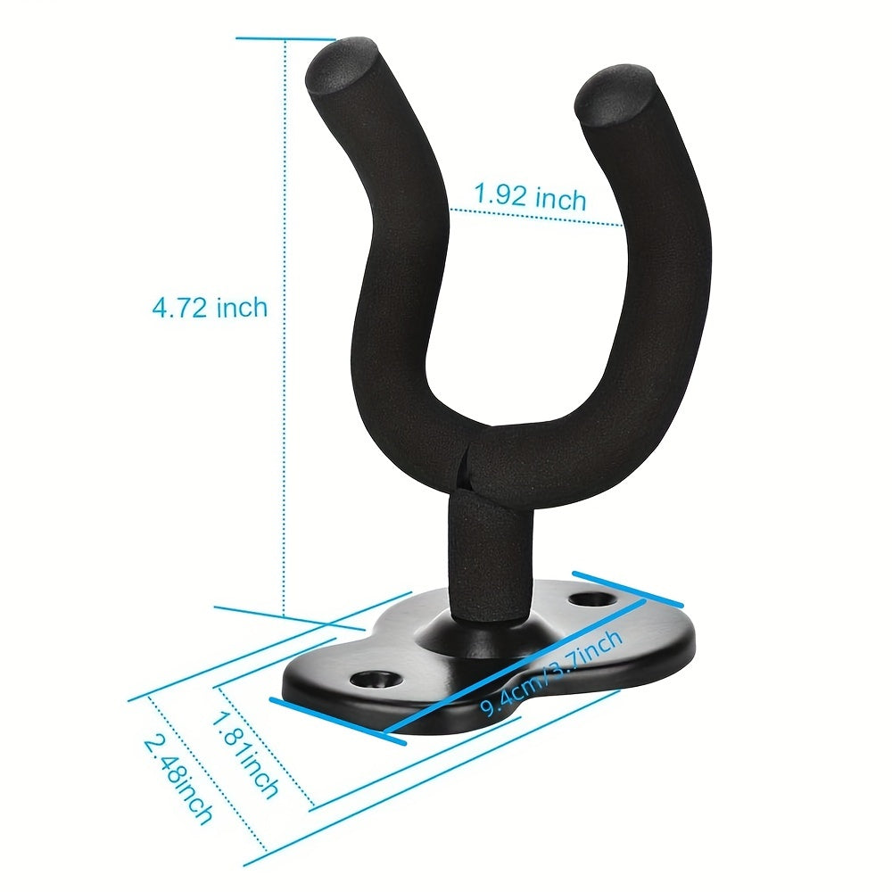 Wall Mounted Guitar Hooks Pack of 2 3 or 4 Black Iron Wall Mount for Folk Bass Electric Classical Guitars