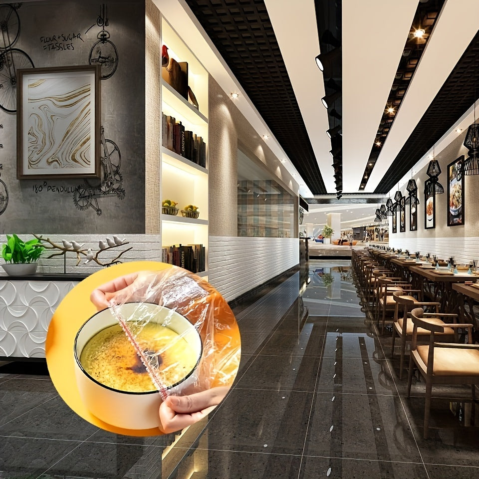 100 Pieces Food-Grade Disposable Cling Film Covers Leak-Proof Odor-Resistant Dust-Proof Flexible