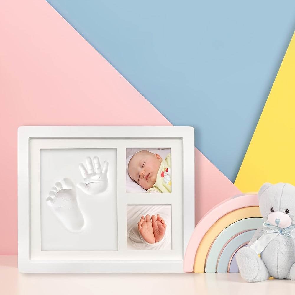 Wooden Photo Frame for Hand and Footprints Baby Memory Keepsake 8x10