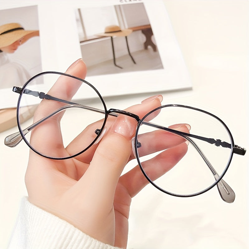 Color-Changing Gold Eyeglass Frames for Women Stylish Streetwear Accessories