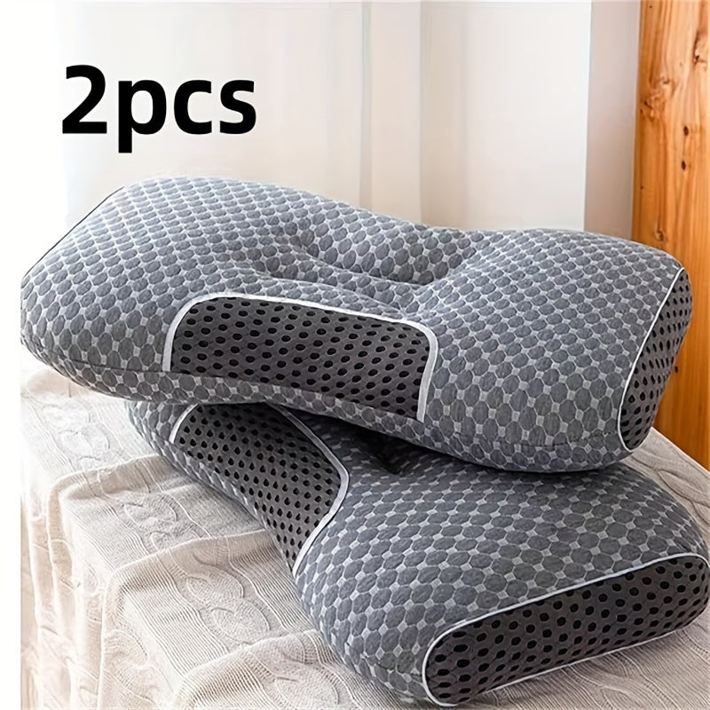 2-комплект ортопедических подушек для шейного отдела с поддержкой для сна на боку, спине и животе