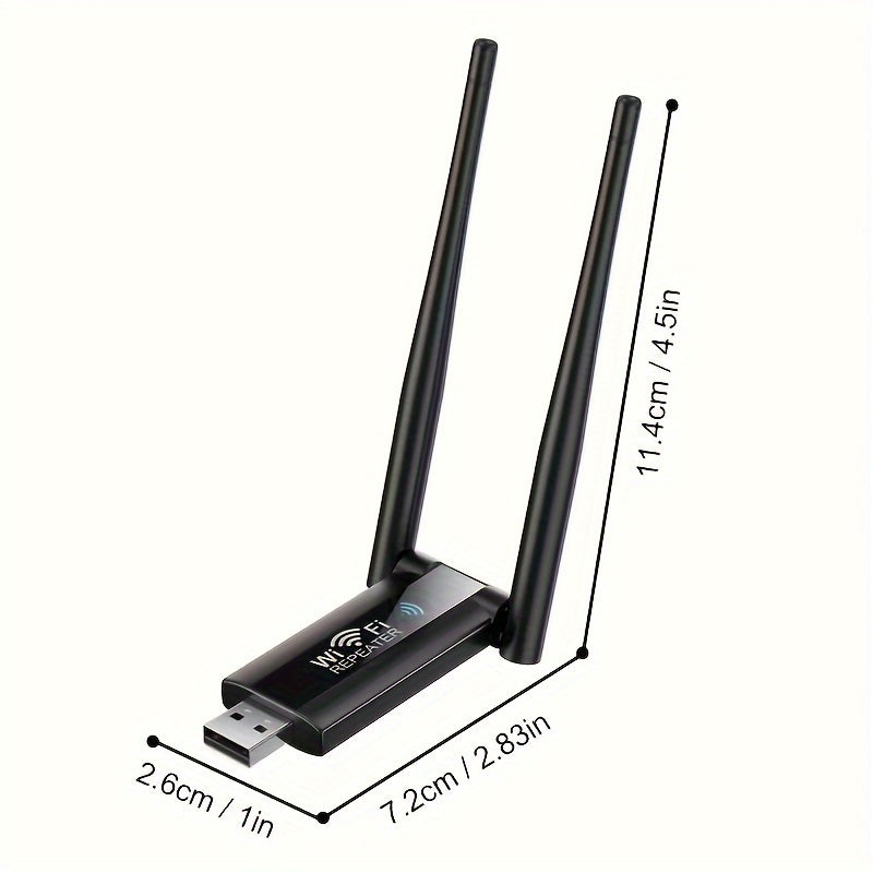 USB Powered WiFi Signal Booster 300Mbps Indoor Range Extender for Home Office