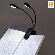 Adjustable Clip-On Reading Light with 4 LEDs Battery-Powered Desk Lamp for Night Use