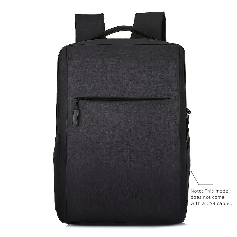 Large Nylon Travel Laptop Backpack with USB Charging and Stain-Resistant Features