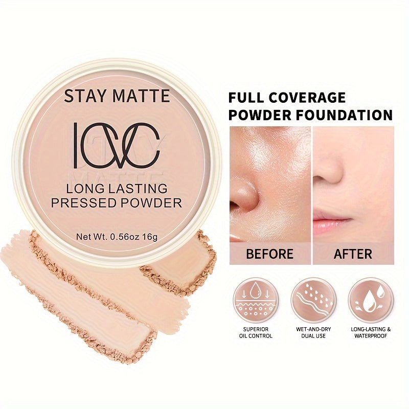 Long-Lasting Pressed Powder for Women Oil Control Waterproof Sweatproof 30g