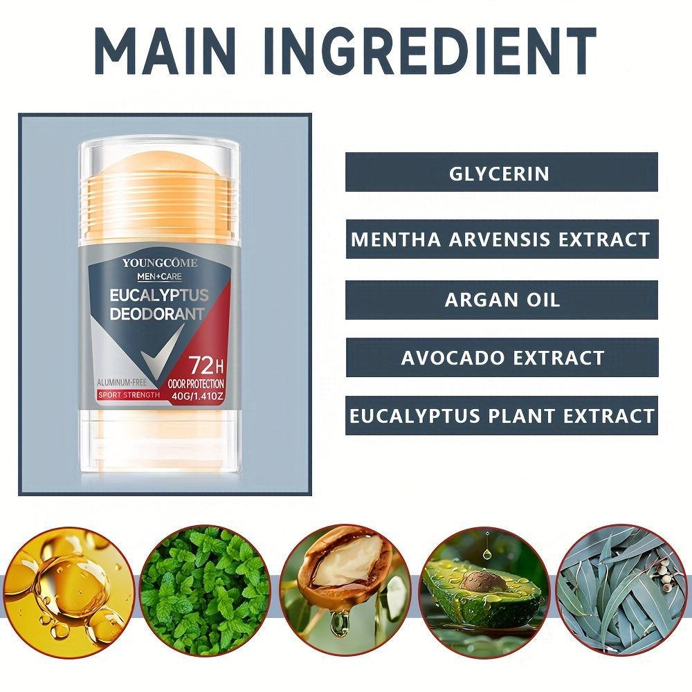 Men's Eucalyptus Deodorant Aluminum-Free 72H Odor Protection 40G