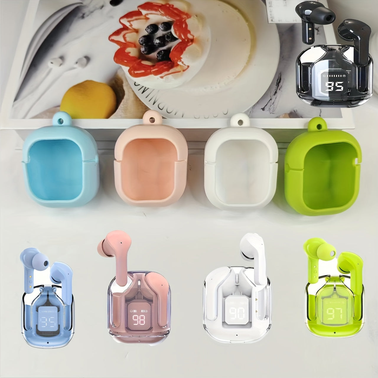 Mini Colorful TWS Earphone Case Silicone Protective Cover for Earbuds