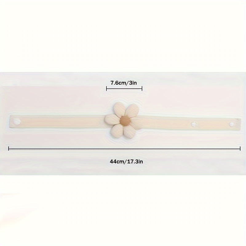 Set of 2 Contemporary Flower Holdbacks with Hidden Button Polyester Tiebacks for Drapery