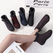 Women's Plush-Lined Winter Snow Boots with Side Zipper Faux Fur Collar