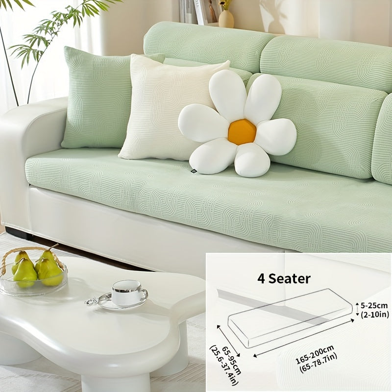 Чехол для дивана жаккард с универсальной посадкой и эластичным дизайном для защиты мебели и домашнего декора в любой комнате.