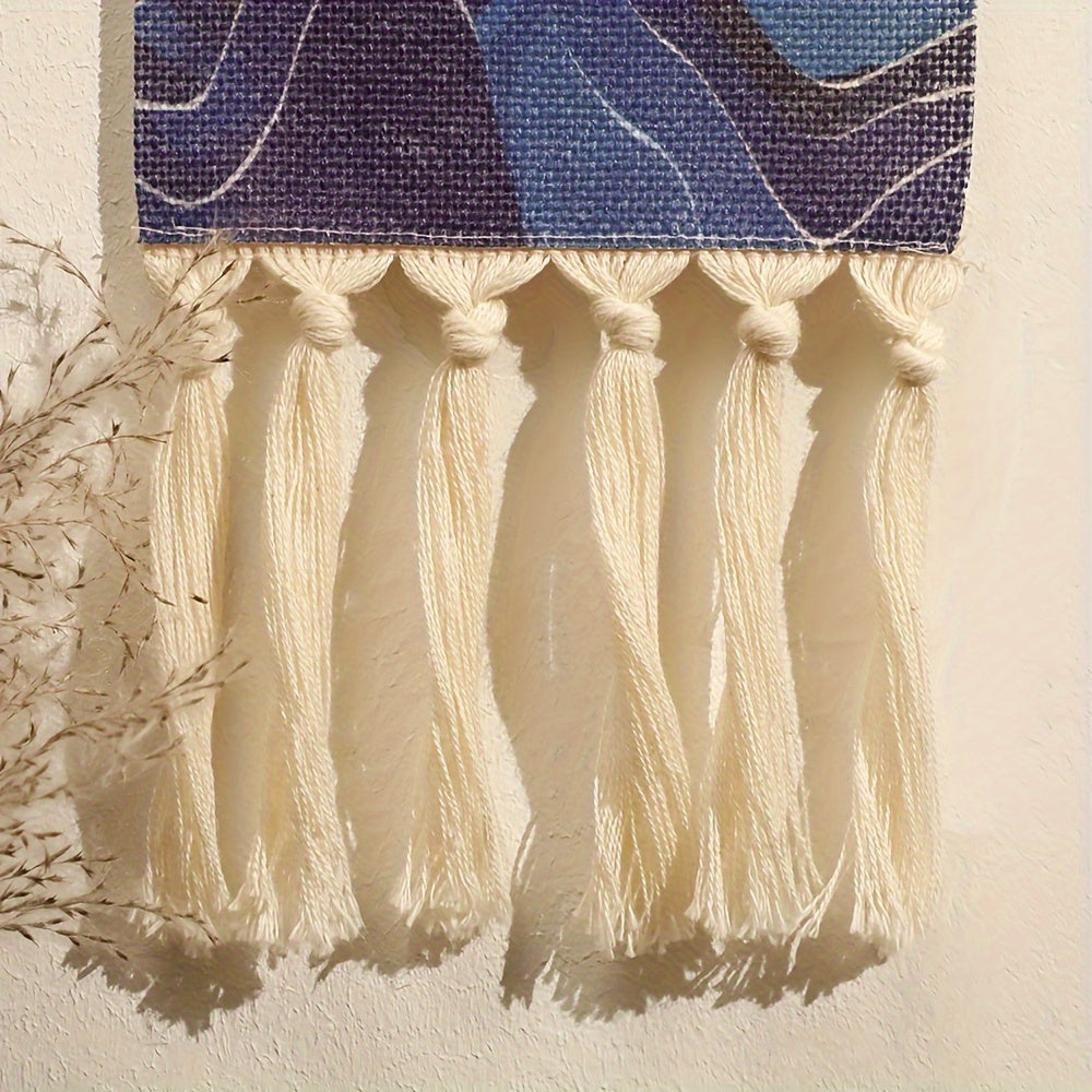 Bohemian Style Wall Hanging Tapestry with Fringe for Living Room Bedroom Bathroom