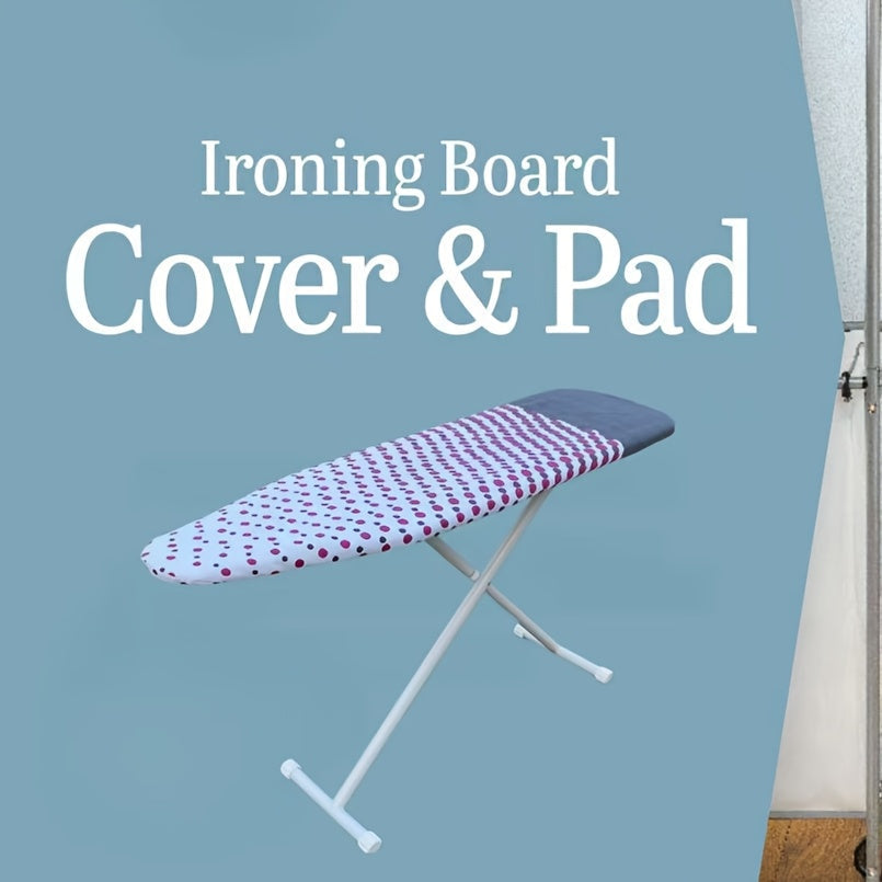Ironing Board Cover with Thick Padding Non-Slip Elastic Edges Foldable and Heat-Resistant
