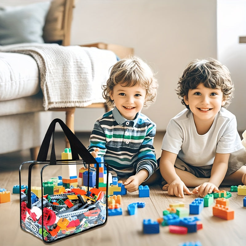 Clear PVC Storage Bags with Zipper 6 Pack Large Waterproof Reusable Organizer for Toys Crafts and Books