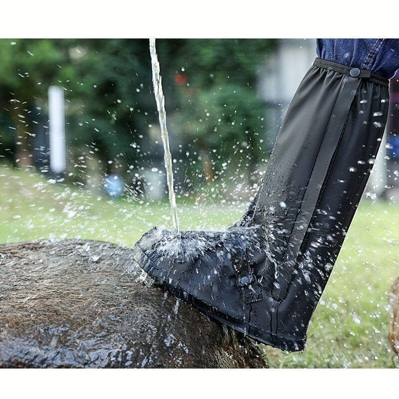 Unisex Waterproof Rubber High-Top Shoe Covers Durable and Practical