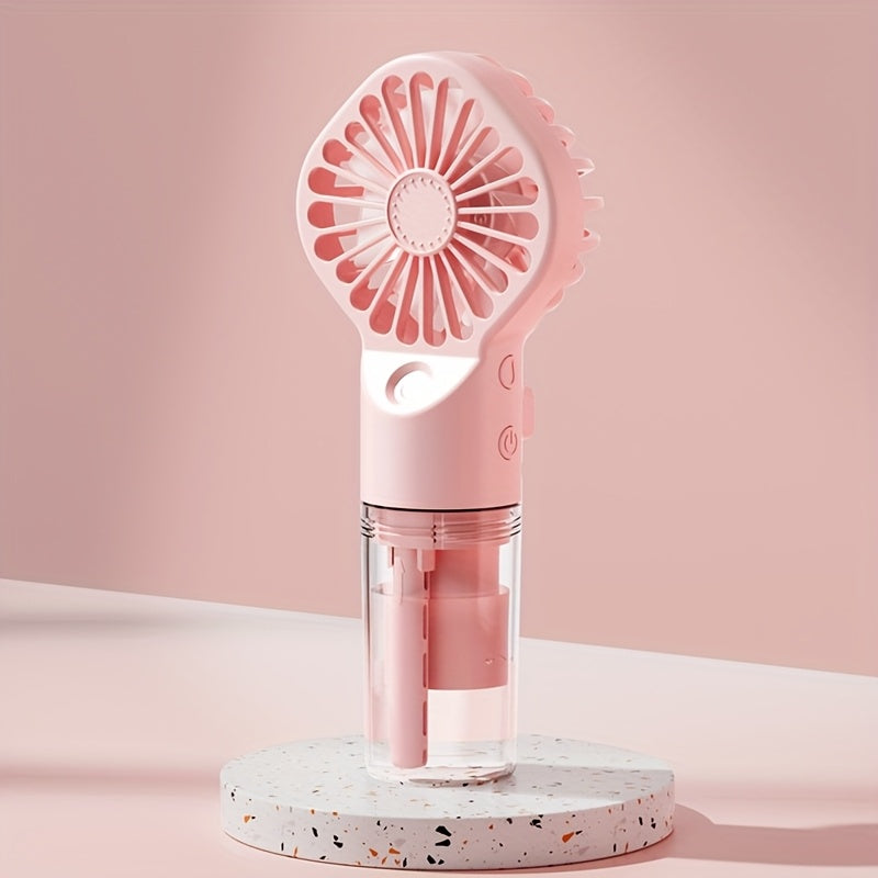 Portable Handheld Misting Fan with Rechargeable Battery and Rapid Cooling