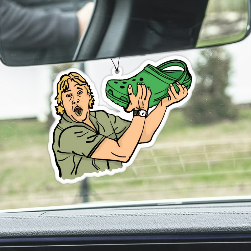 Funny Boy Holding Slippers Car Air Freshener Hanging Fragrance Card