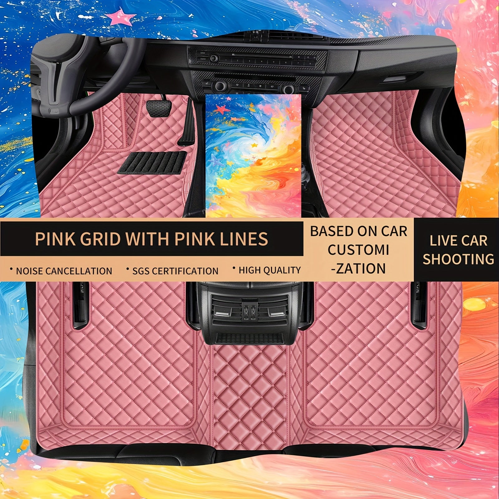 3-Piece Faux Leather Car Floor Mats Set All-Weather Protection Durable Auto Mats