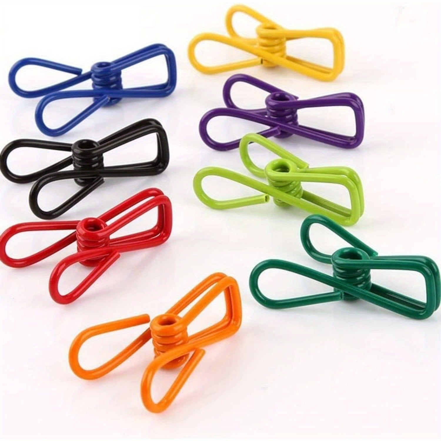 Assorted Pack of 50 Metal Chip Clips in 20 Colors, 5.08 cm, PVC-Coated, Elastic