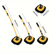 Kit de lavado de autos de aluminio con guantes de mopa de fibra de mango largo y varilla de extensión