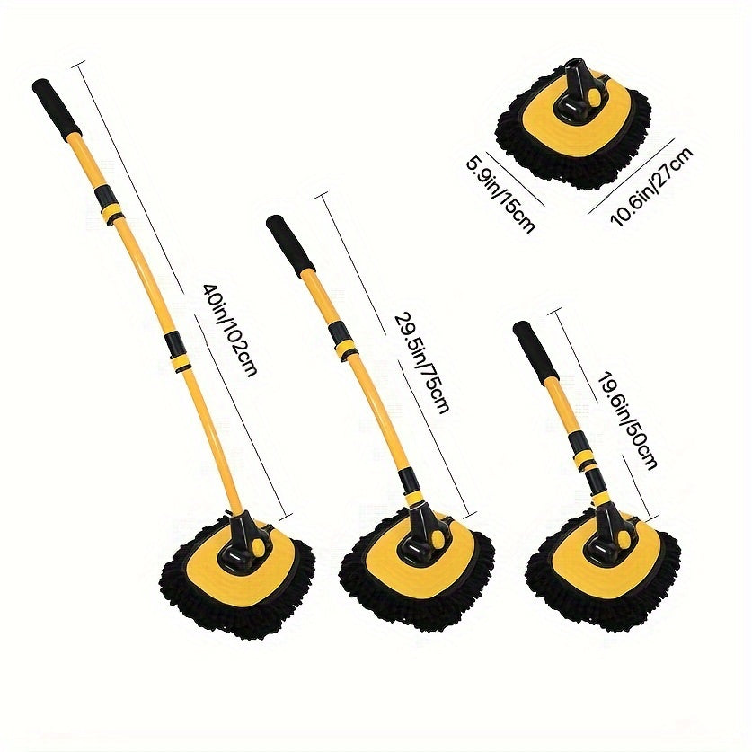 Aluminum Car Wash Kit with Long Handle Fiber Towel Mop Gloves and Extension Rod