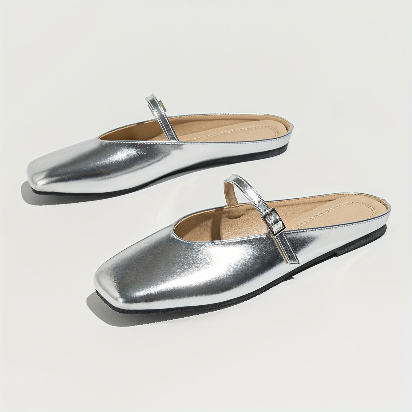 Женские летние слипоны Silver Mary Jane полусапожки