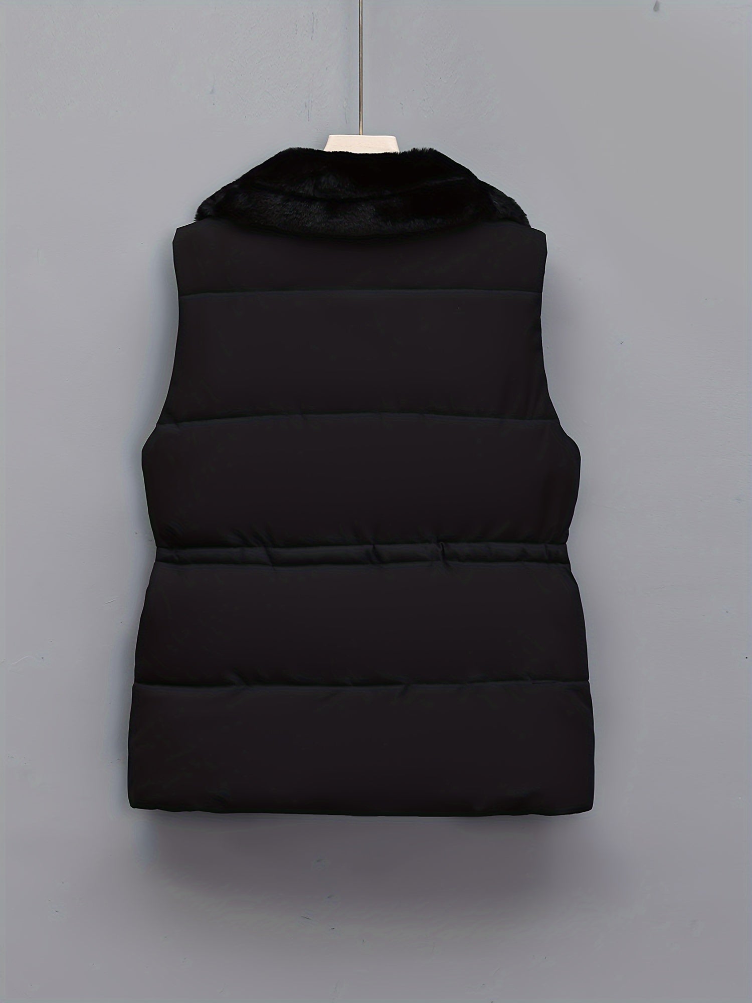 Women's Padded Vest Fall Winter Solid Color Button Casual Warm Machine Washable