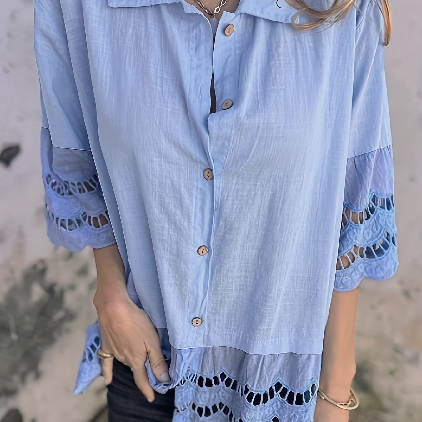 Women’s Short Sleeve Ruffle Shirt Cotton Casual Summer Top