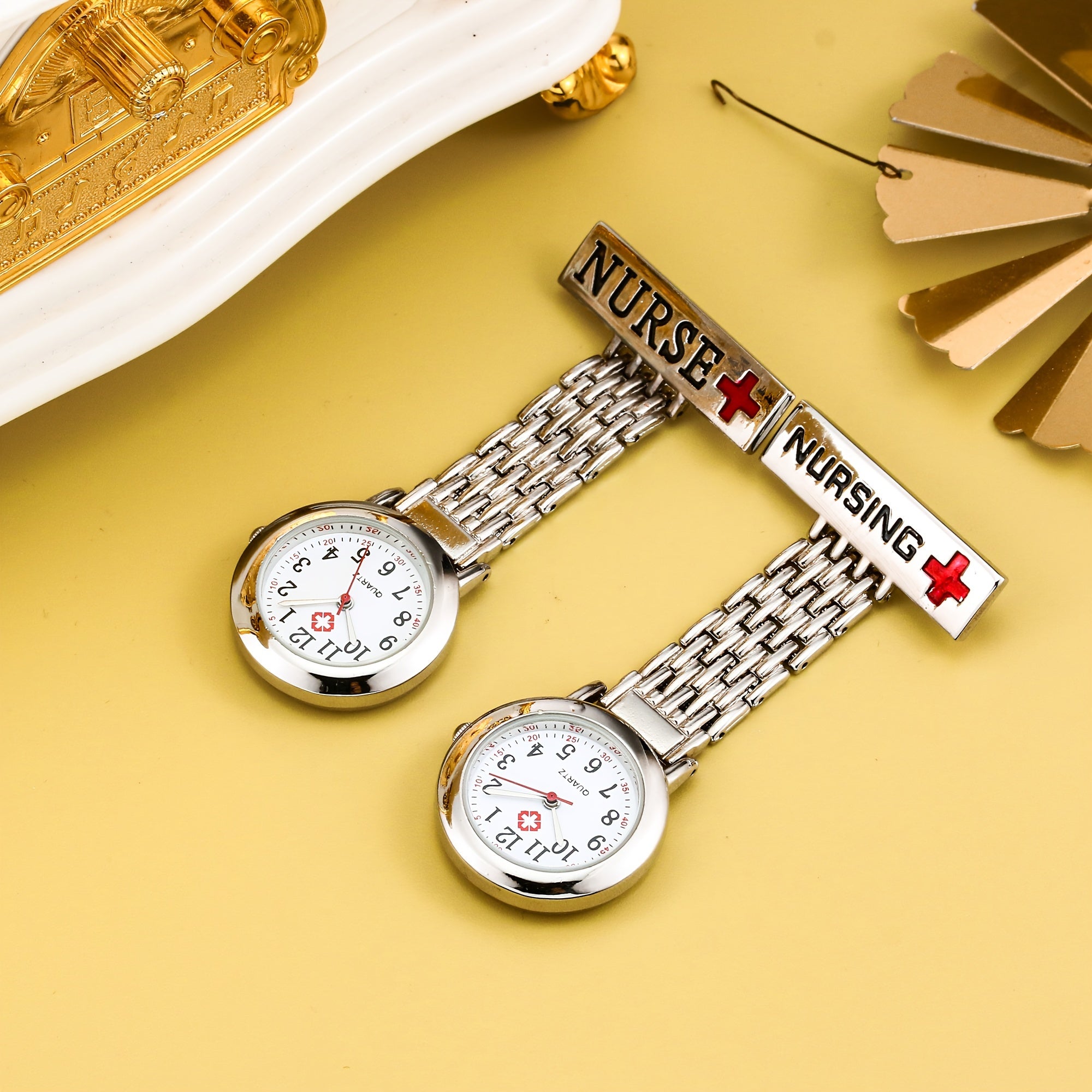 Broche reloj de pulsera Nurse Quartz para profesionales médicos, reloj de bolsillo o de fob