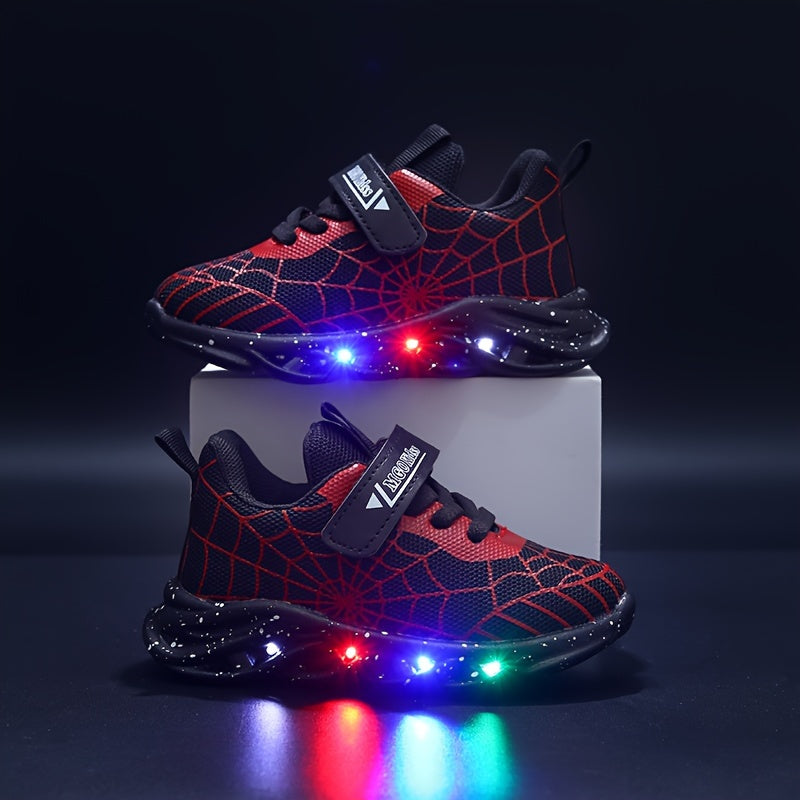 Kids LED Sneakers for Boys and Girls Mesh Upper PVC Sole All-Season Casual Sports Shoes Age 1-6