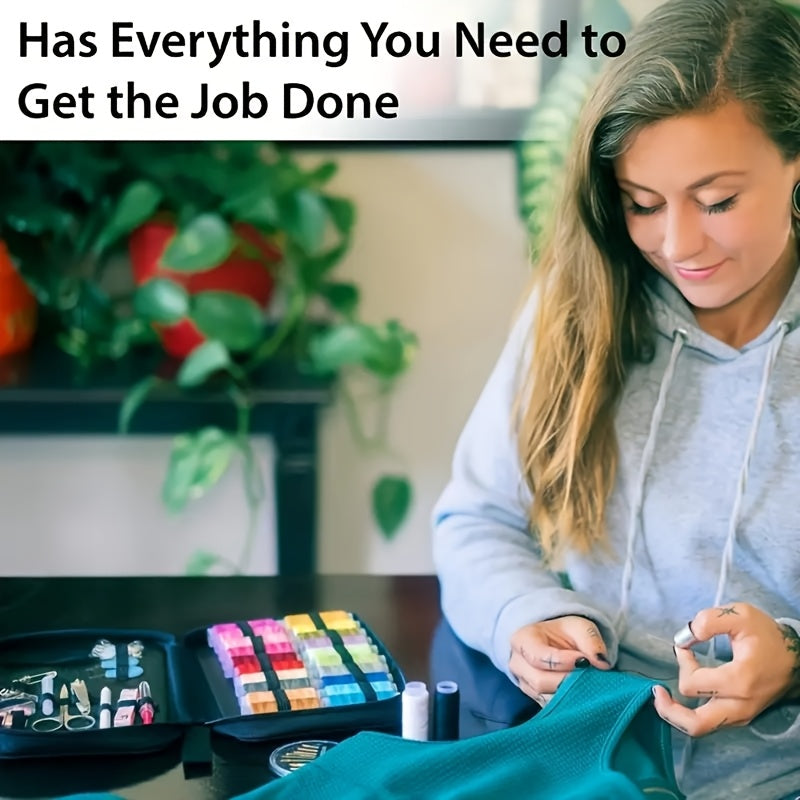 Portable Sewing Kit with Essential Tools in Mixed Colors