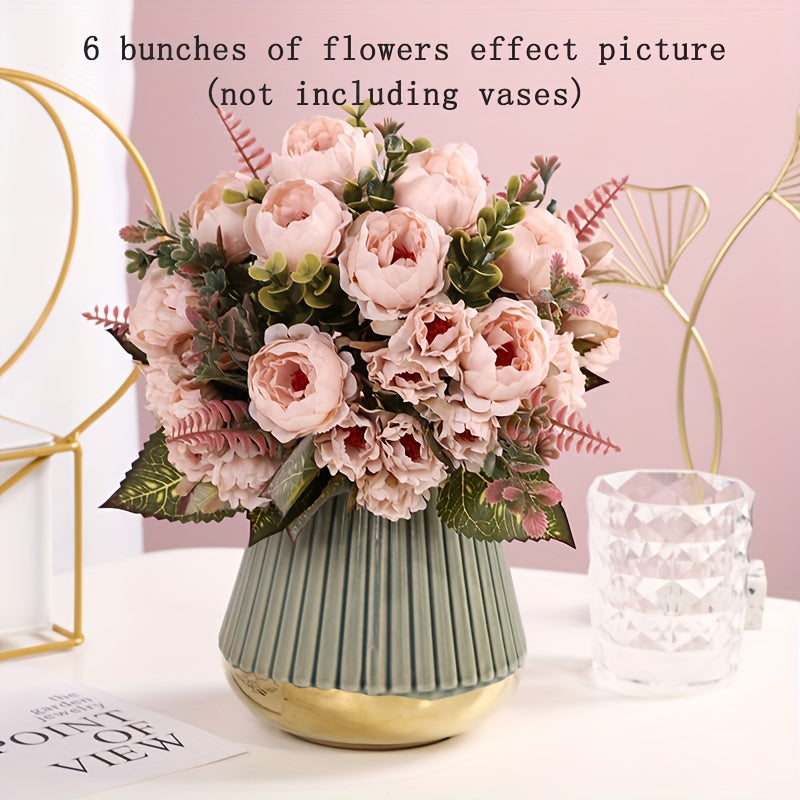 Искусственные букеты розовых пионов с несколькими головами, стеблями и различными применениями для дома, сада или мероприятий.