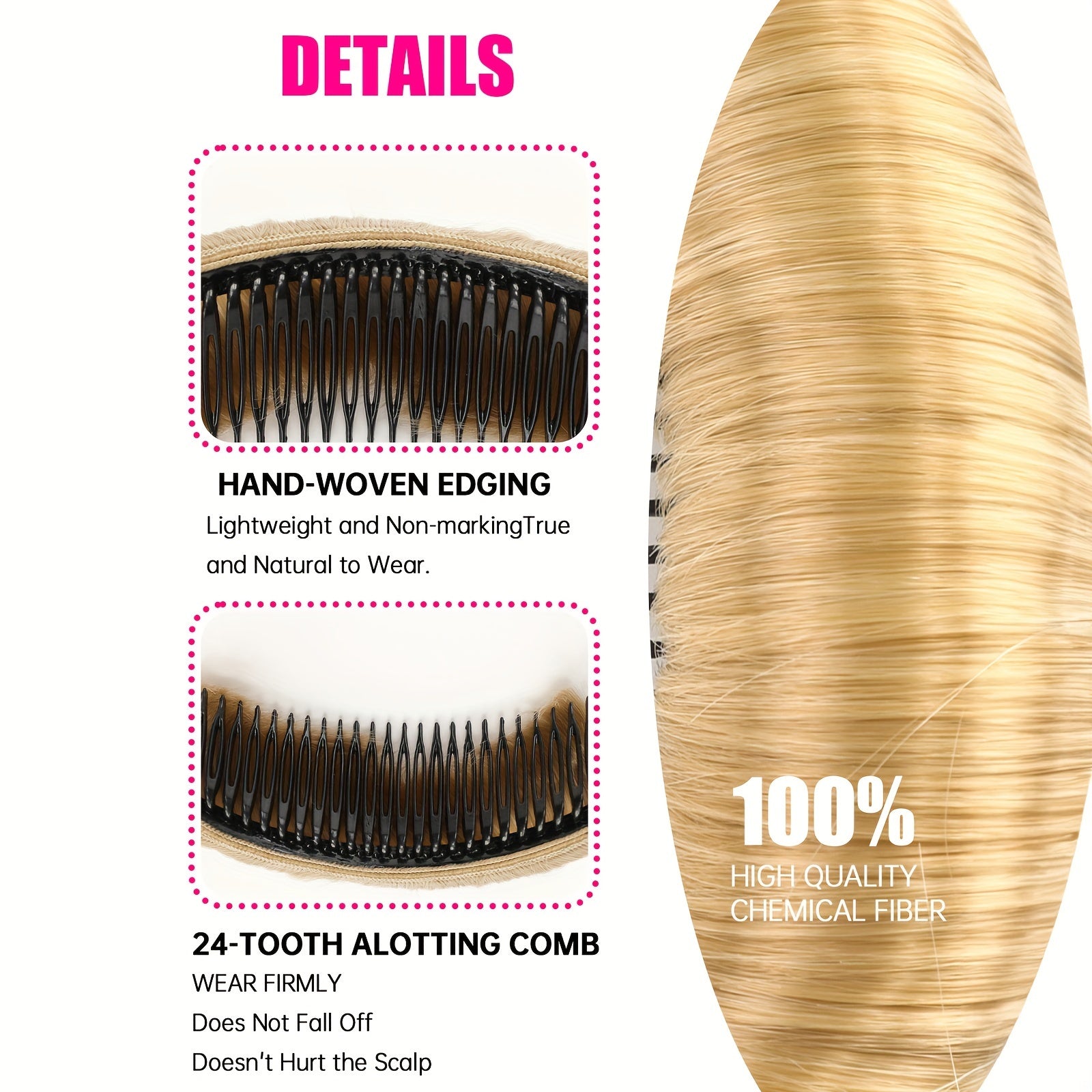 Women Hair Bump Up Tool, Hair Accessories, Golden Volume Insert, Bun Maker