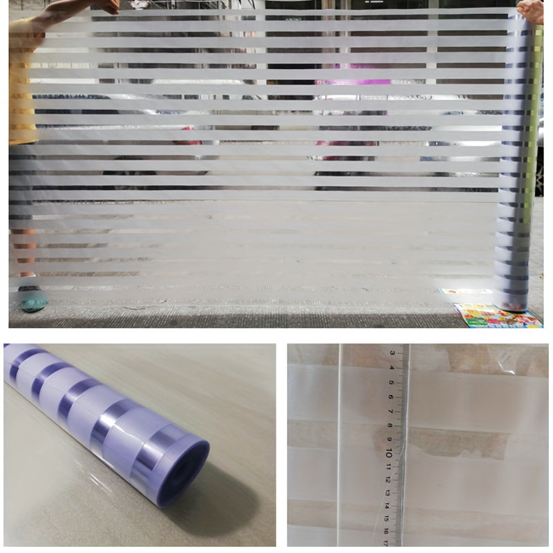 Película para ventanas con patrón de rayas esmeriladas, autoadhesiva, para privacidad, cubierta de vidrio para hogar, oficina, dormitorio, sala de estar