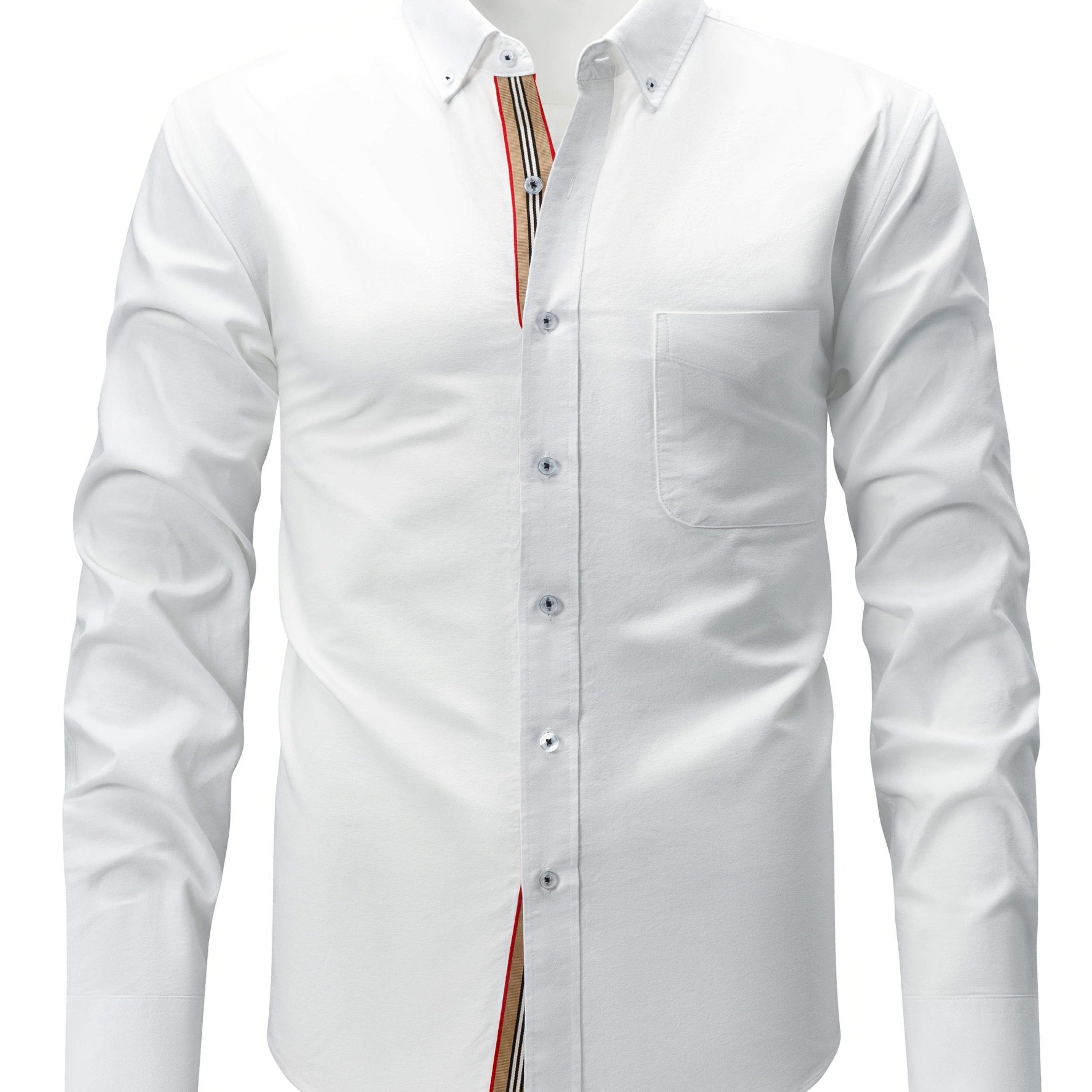 Vintage uslubidagi erkaklar uchun paxta o'rdak ko'ylagi, chiziqli yaka, uzun yenglar va ko'krak cho'ntagi bilan. Cho'zilmaydigan, tugmachali uslub, 2024 yil kuz uchun mukammal. Hashamatli plaid dizayni, erkaklar uchun ko'p maqsadli.