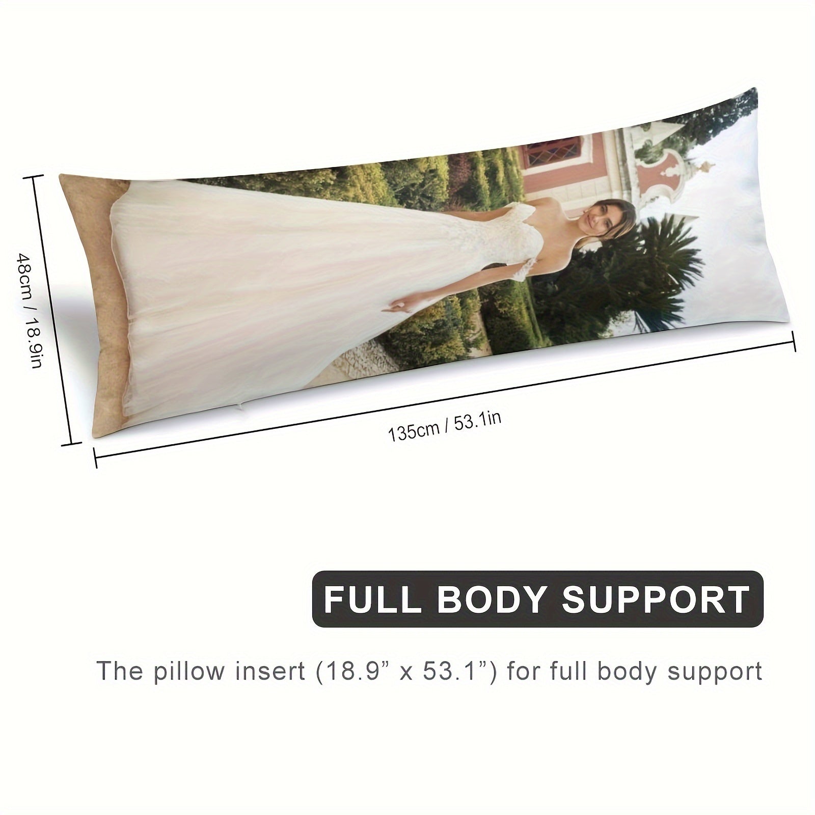 Double-Sided Photo Plush Body Pillowcase 20x54 Inches Cozy Cover for Loved Ones