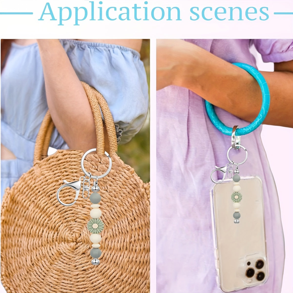 Set de 12 barras de llavero con cuentas para hacer joyería DIY, cuentas en blanco de oro