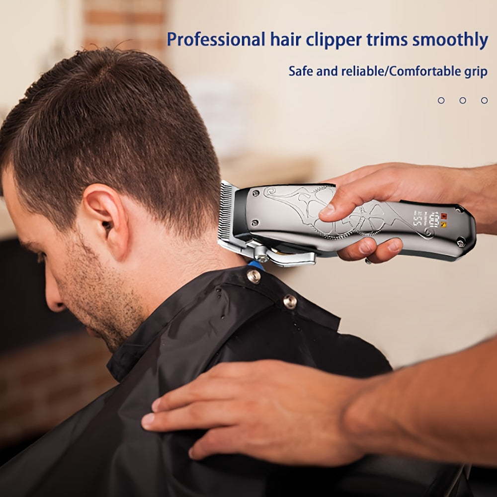 Беспроводные машинки для стрижки волос с ЖК-дисплеем, перезаряжаемый аппарат для стрижки для мужчин, парикмахеров