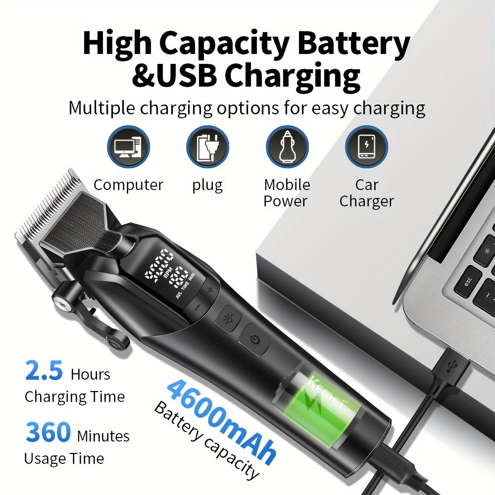 Cortapelos con recorte de precisión de 5 niveles, recargable por USB, para barberos y uso doméstico