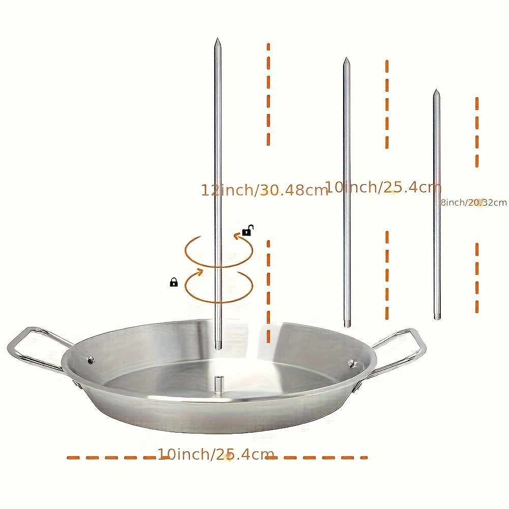 Stainless Steel Vertical Screw Barbecue Pot with Accessories, 3 Sizes Removable