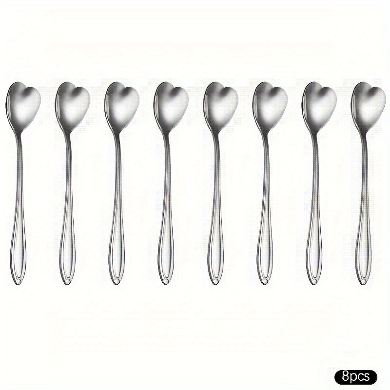 Valentine's Day Couple Love Ice Spoon Set Stainless Steel 4 or 8 Piece Kitchen Utensils