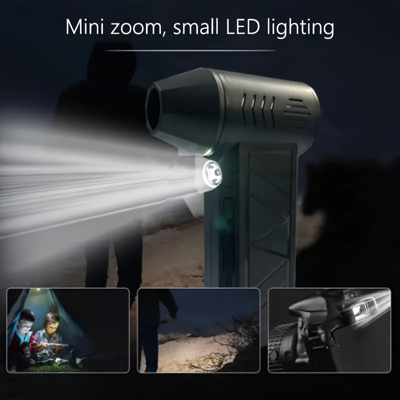 130,000 RPM Handheld Fan USB Rechargeable Portable Dust Snow Blow Pet Hair Dryer Inflator