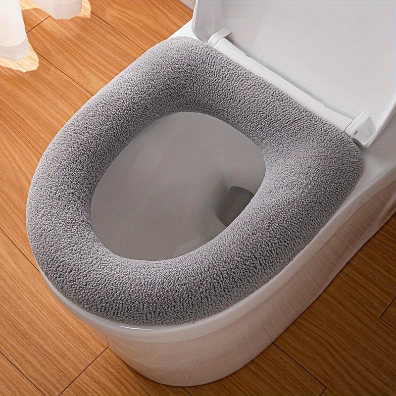Soft Cartoon Solid Color Toilet Seat Cover with Handle