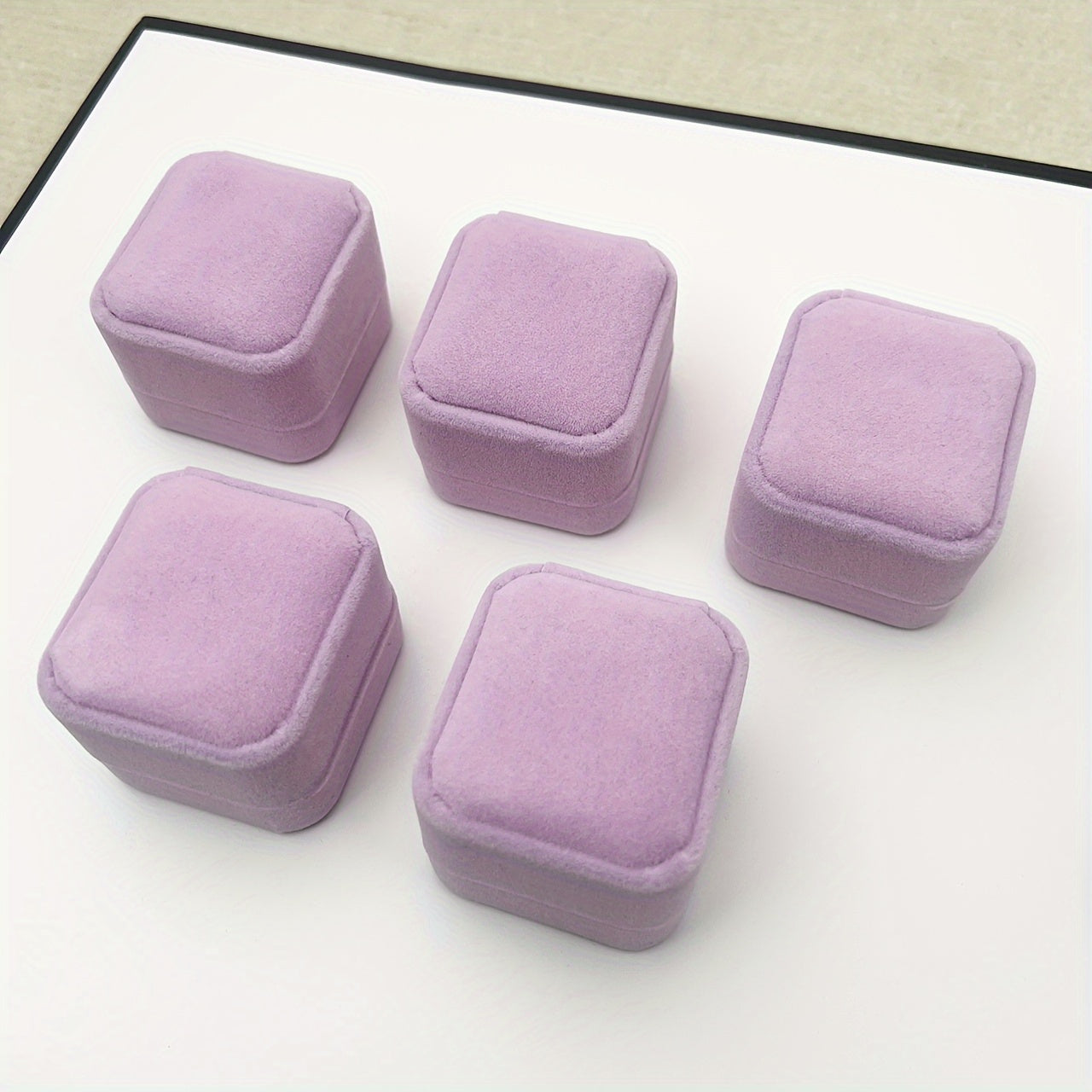 Набор из 5 бархатных шкатулок для украшений с застежкой-кнопкой для колец и подарков