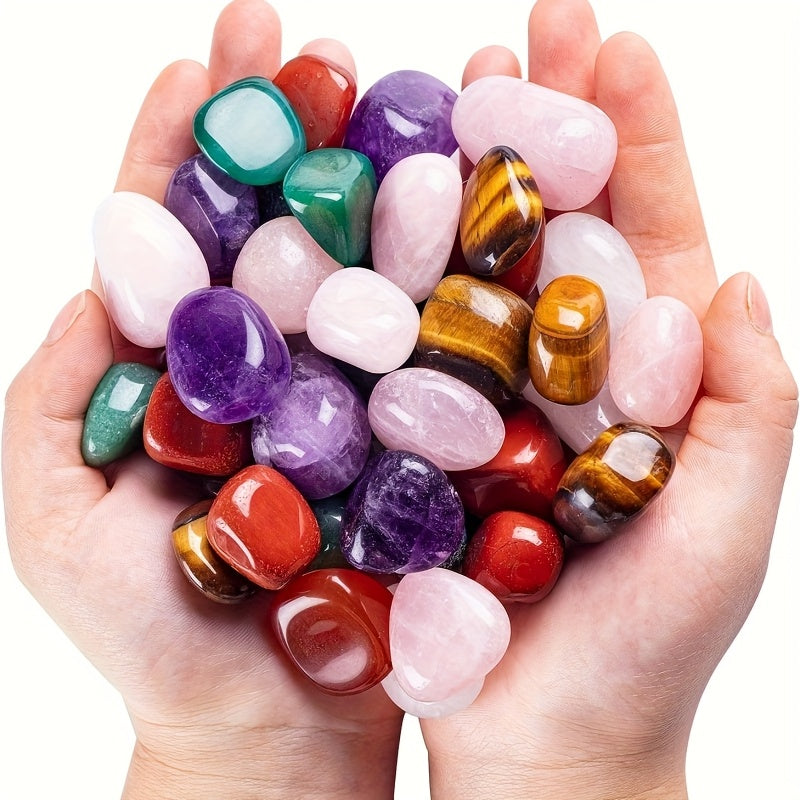 Assorted Natural Tumbled Stones and Crystals Pack for Beginners