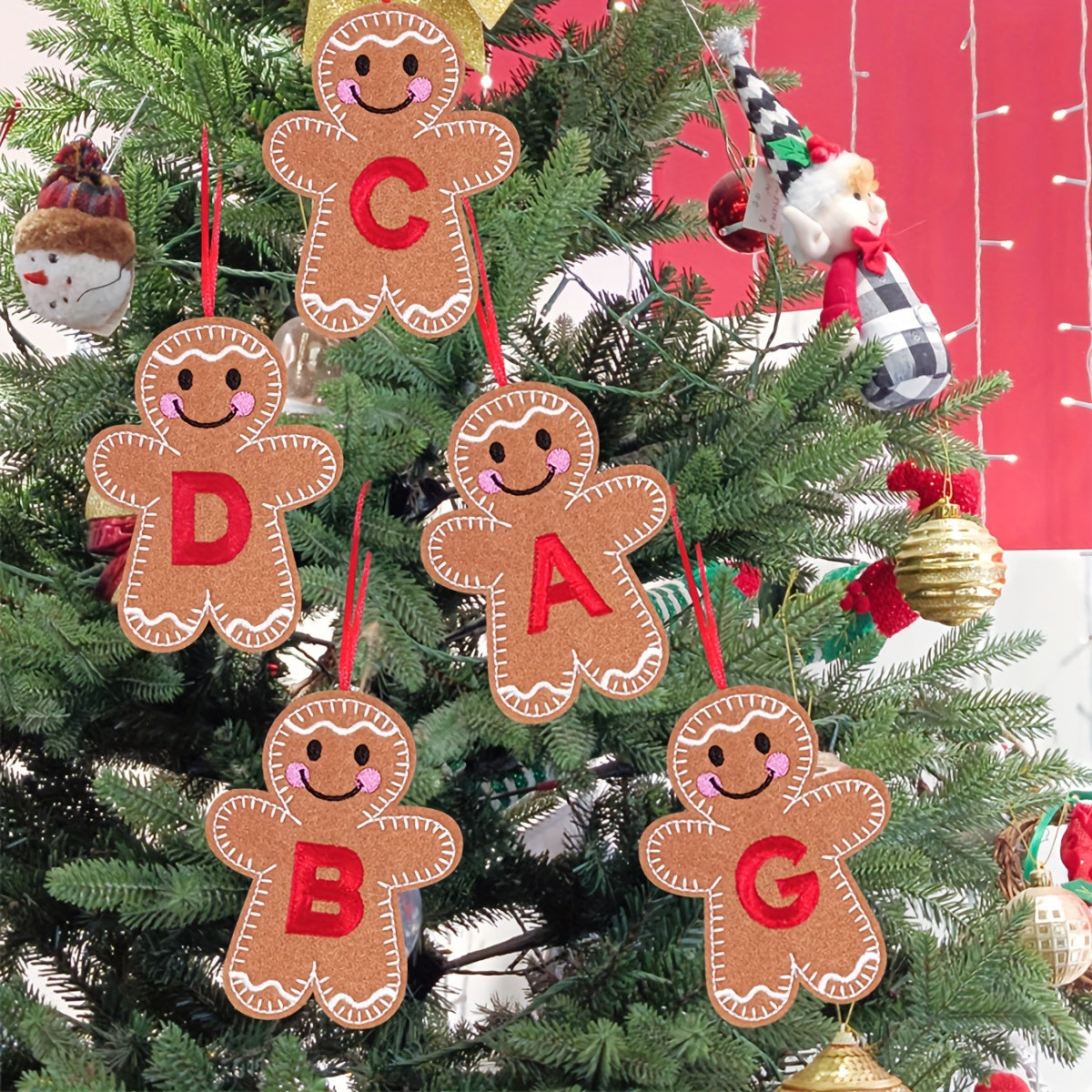Fabric Gingerbread Man Christmas Ornament for Home and Kitchen Decoration