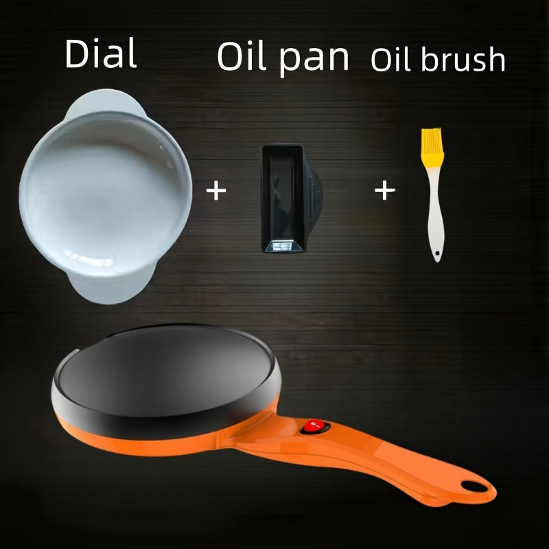 600W quvvatga ega elektr pancake tayyorlagich, yopishqoq qovurish panasi bilan birga, moy cho'tkasi va bosish tugmasi nazorati bilan ta'minlangan. Pancake, kreplar va steaklar uchun mos keladi.