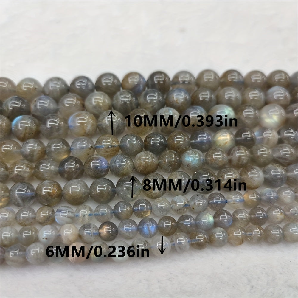 Labradorite Round Loose Beads 15 Inch for DIY Jewelry Making Bracelets Necklaces