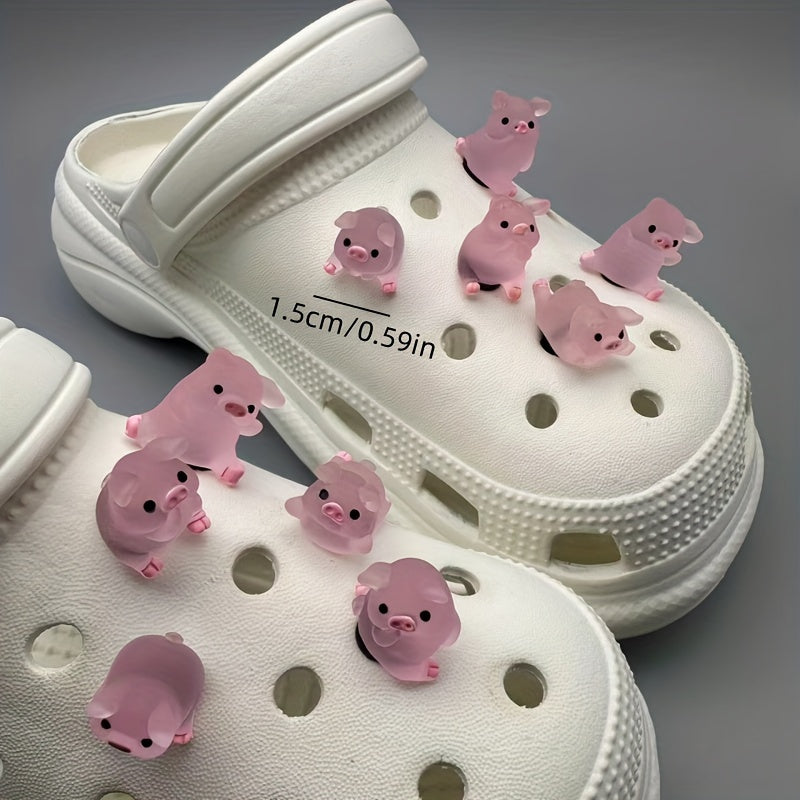 5PCS Cute Piggy Shoe Charms Set Plastic Accessories for Clogs and Sandals