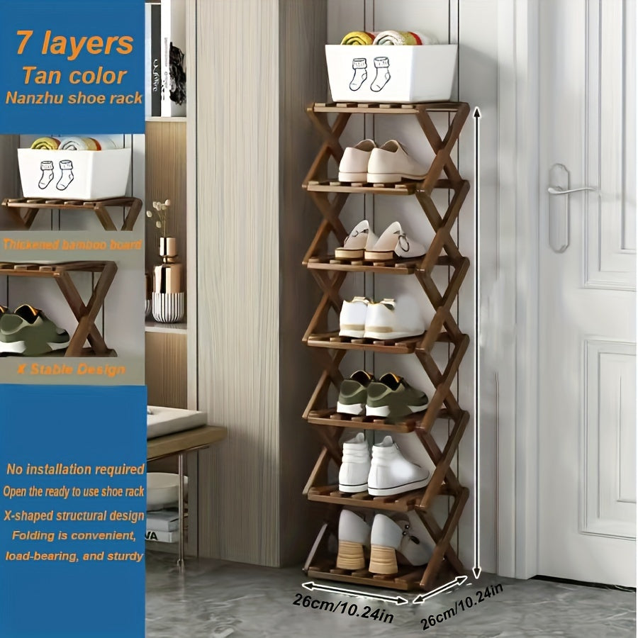Estantería para zapatos retráctil de instalación gratuita, de 3 a 9 niveles, ahorrador de espacio para puertas estrechas